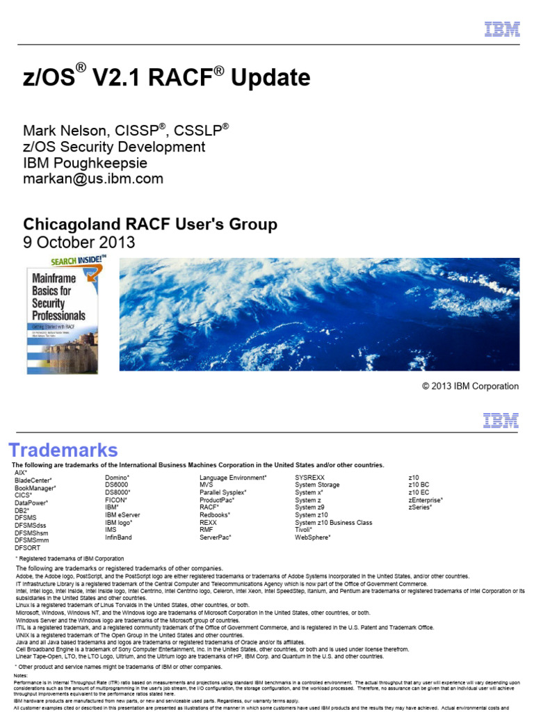 Chicagoland 2013 10 Racf Update | PDF | Transport Layer Security | I Pv6