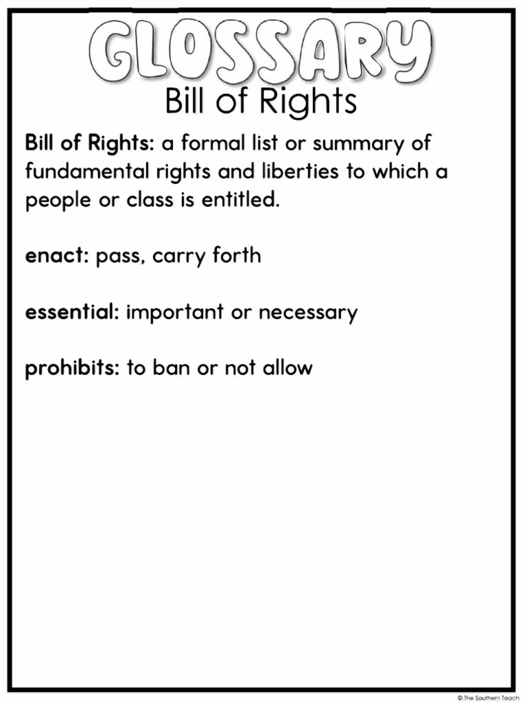 Bill of Rights GLOSSARY | PDF