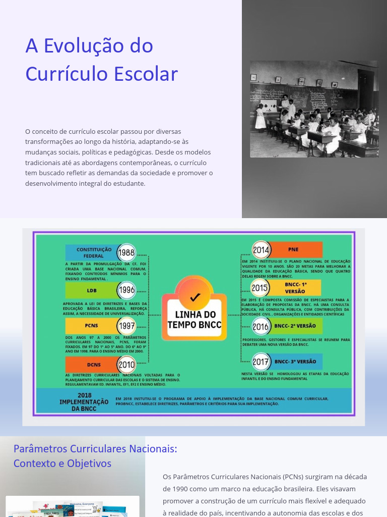 Evolução do Currículo Escolar no Brasil | PDF | Pedagogia | Sociologia