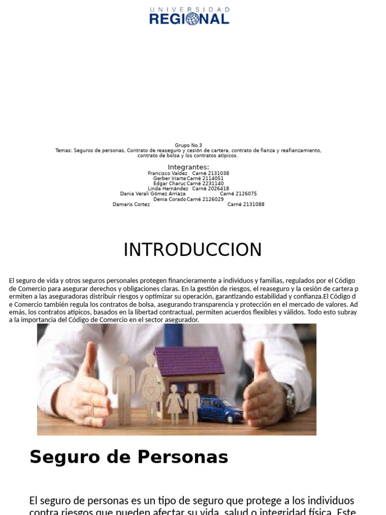 Seguros y Contratos en el Comercio | PDF | Seguro | Reaseguro