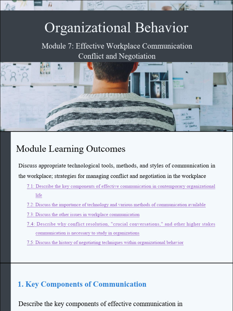 07 - Effective Workplace Communication and Conflict and Negotiation ...