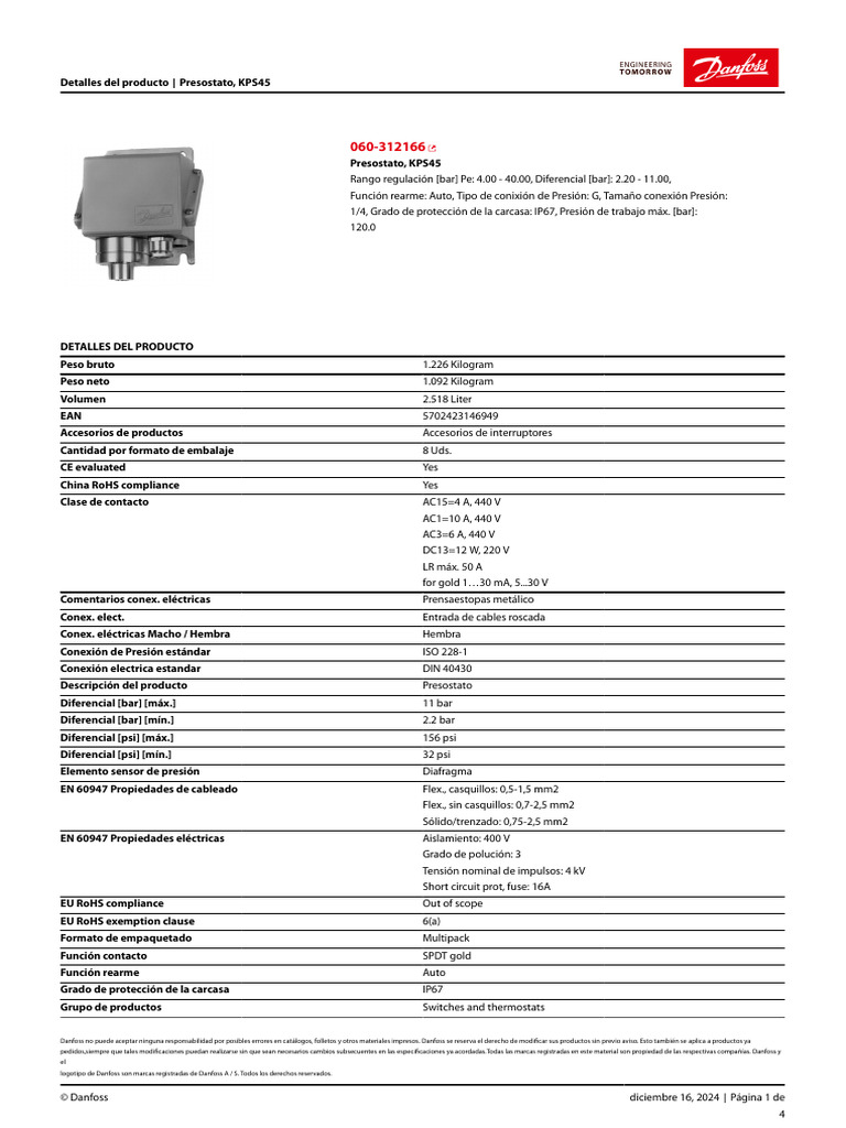 Danfoss-Pressure-switch-KPS45-060-312166 (2) | PDF