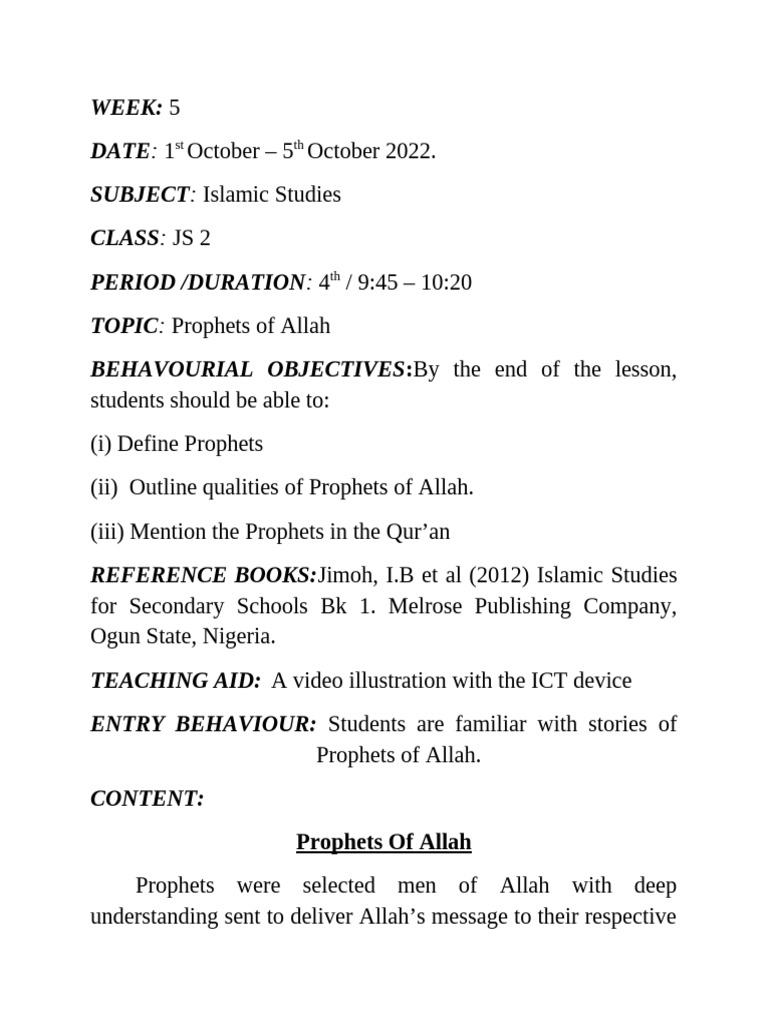 Prophets Of Allah Pdf Prophets And Messengers In Islam Religious