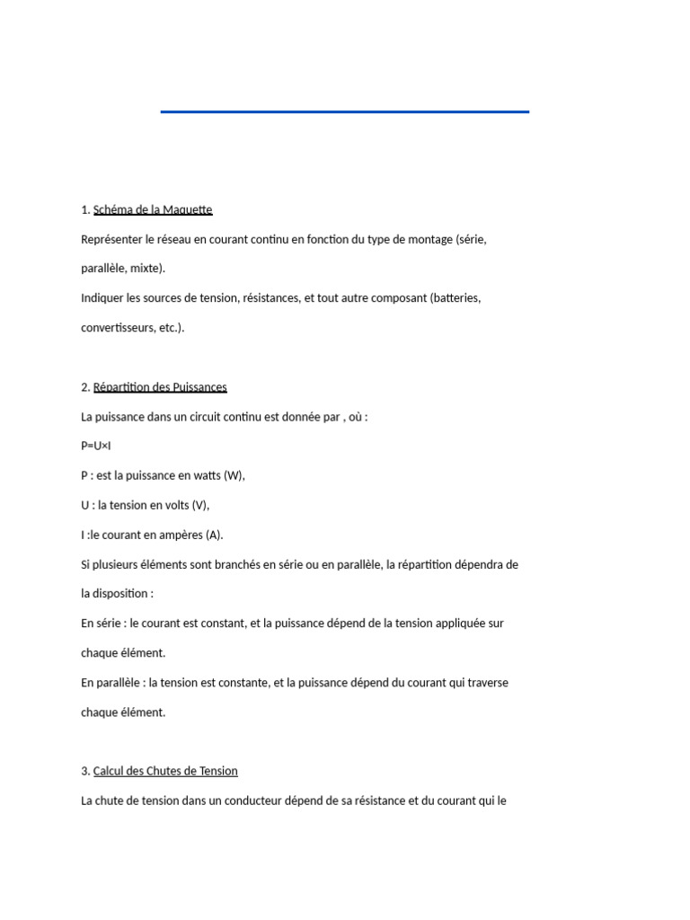 Préparation TP3 : Réseau Électrique DC | PDF