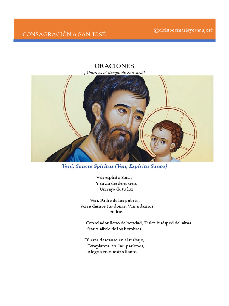 Oraciones a San José y el Espíritu Santo | PDF | María, madre de Jesús ...