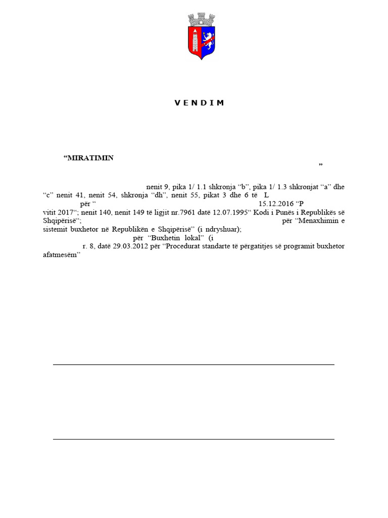 Vendim NR 84 Buxheti | PDF