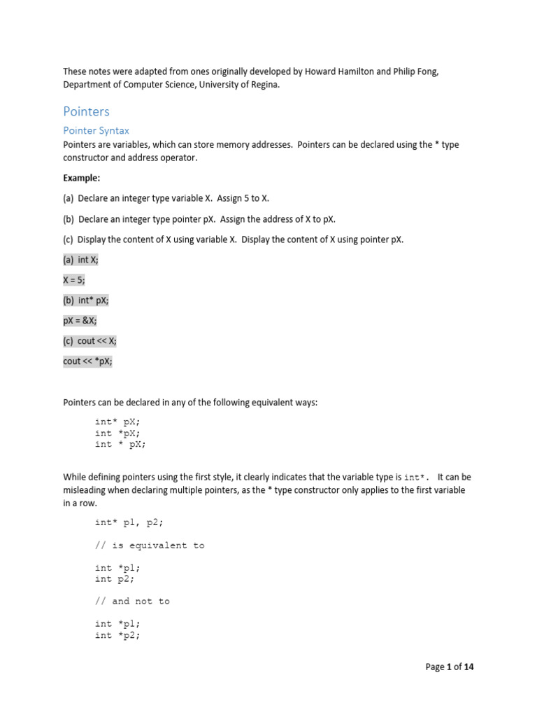 6 Pointer, Linked List, DMM | PDF | Pointer (Computer Programming ...