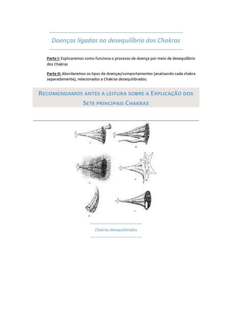 Doenças e Desequilíbrio dos Chakras | PDF | Chacra | Corpo humano