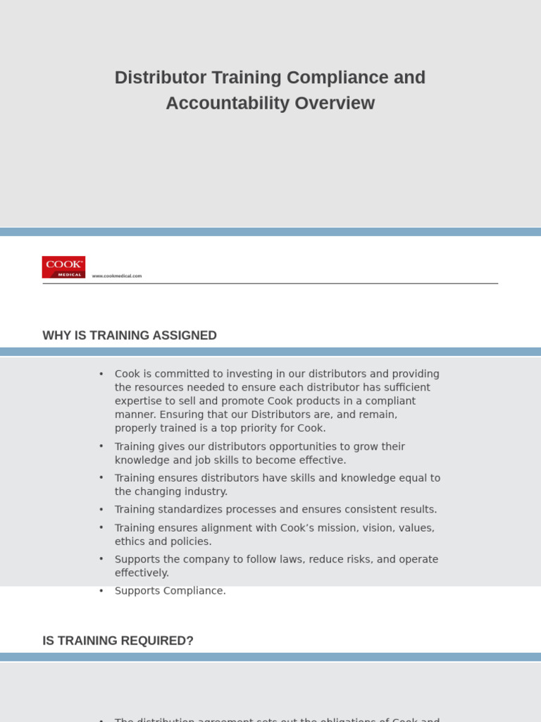 Distributor Training Compliance Guide | PDF