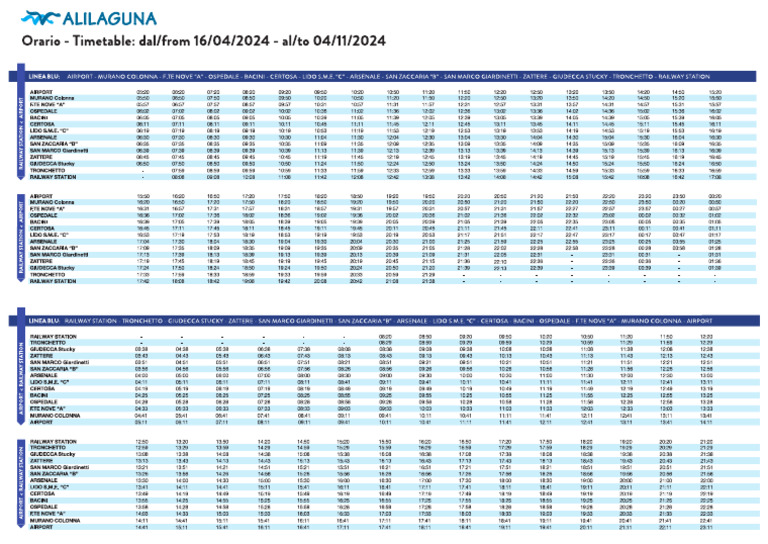 Linea-blu-Orari-timetable Dal 16.04.24 Al 04.11.24 | PDF