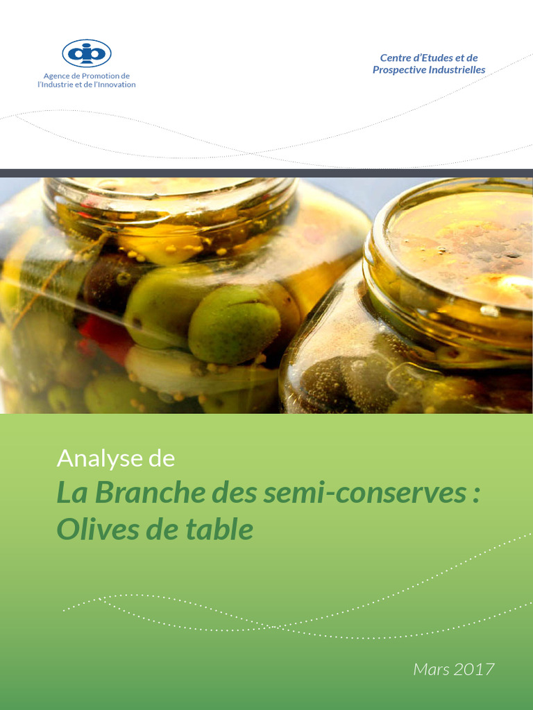 Analyse des Olives de Table en Tunisie | PDF | Probiotique | olive