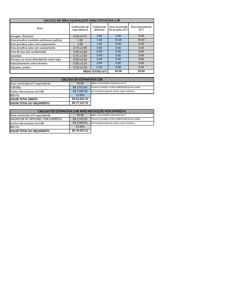 Calculo Cub | PDF
