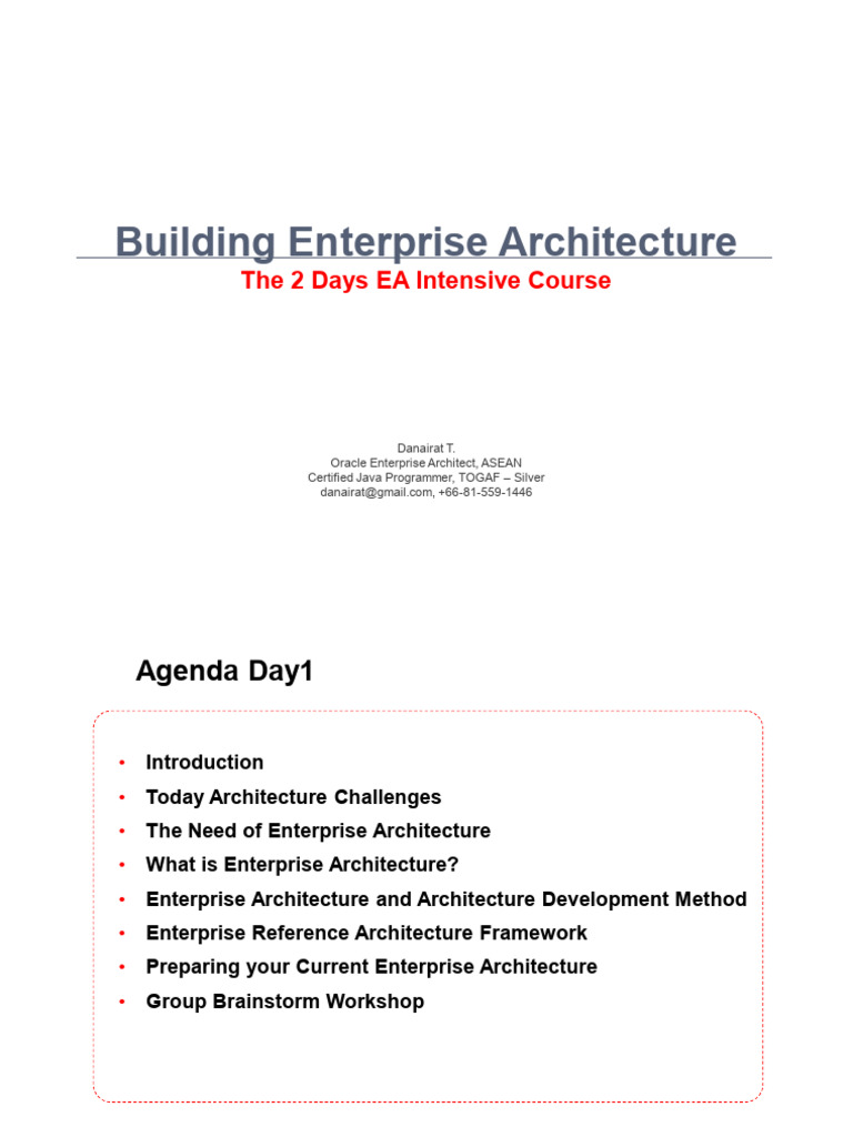 Enterprise Architecture Intensive Course | PDF | Enterprise ...