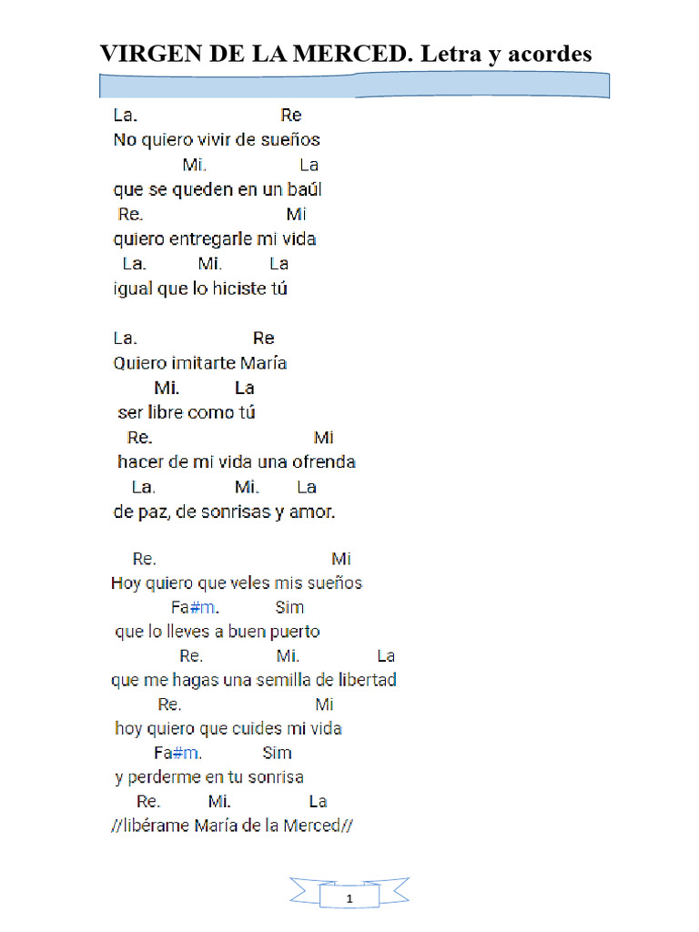 Cancion A La Virgen de La Merced | PDF