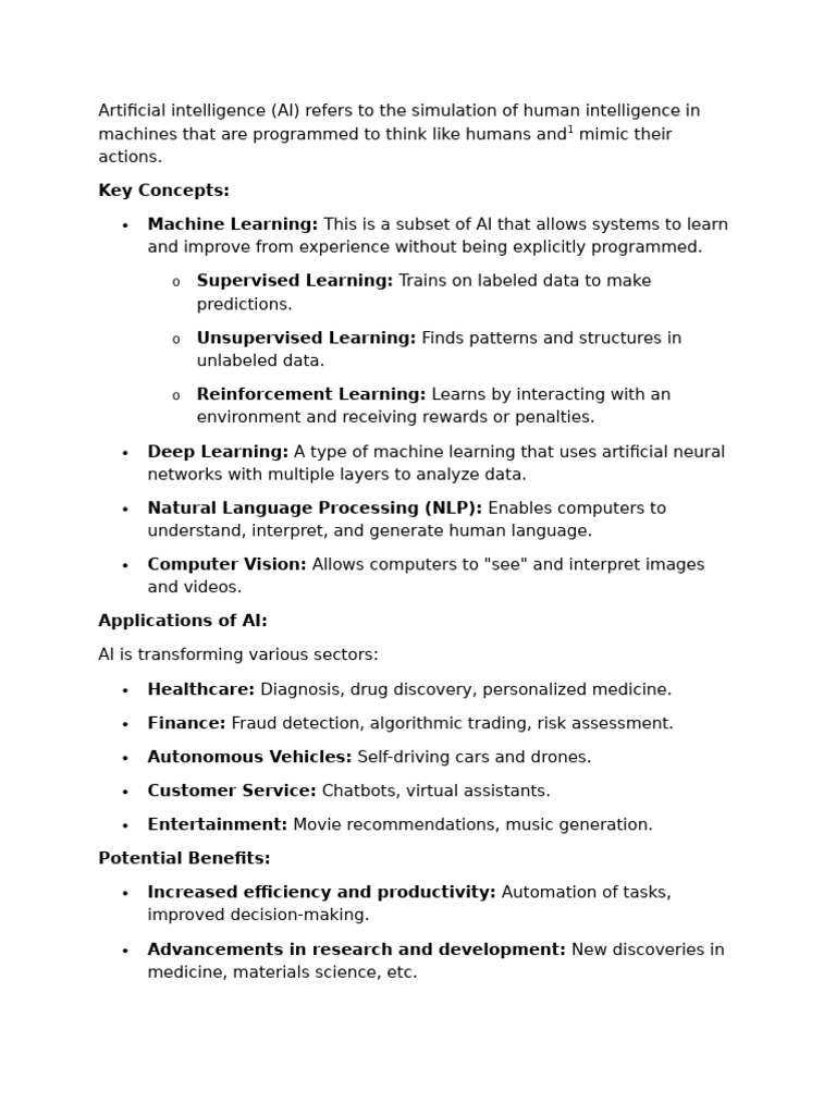 Overview of Artificial Intelligence Concepts | PDF
