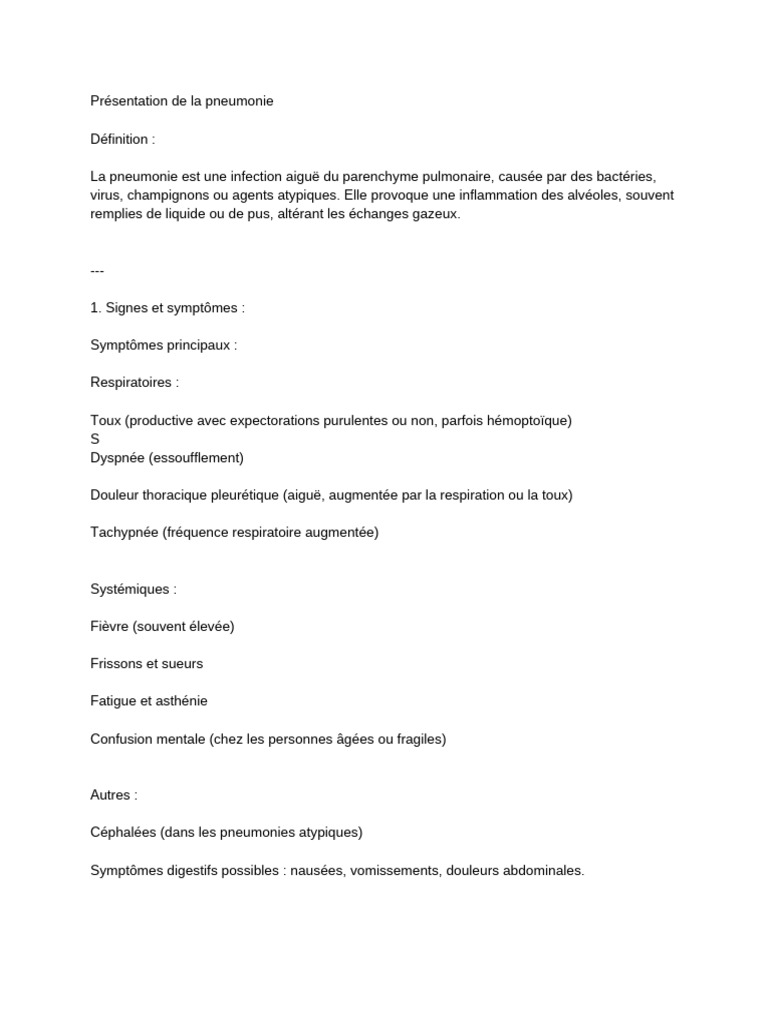 Opacité pulmonaire et pneumonie | PDF | Pneumonie | Épidémiologie