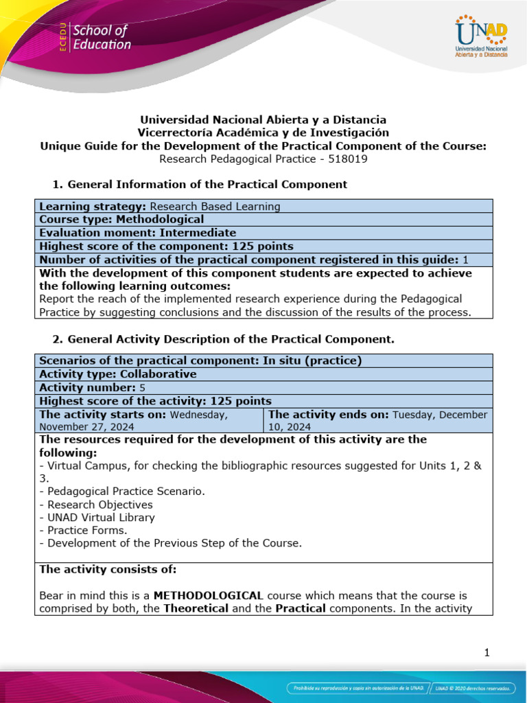 Guide For The Development of The Practical Component - Step 5 ...