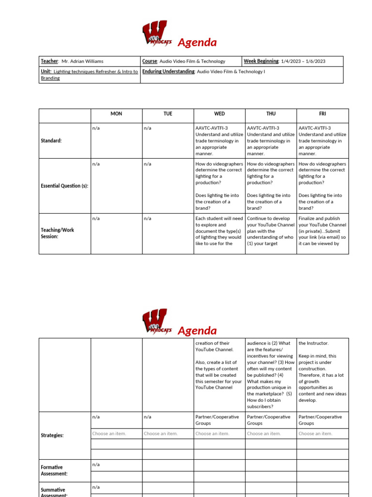 AVTF1+01 04+to+01 06agenda | PDF | You Tube | Human Communication