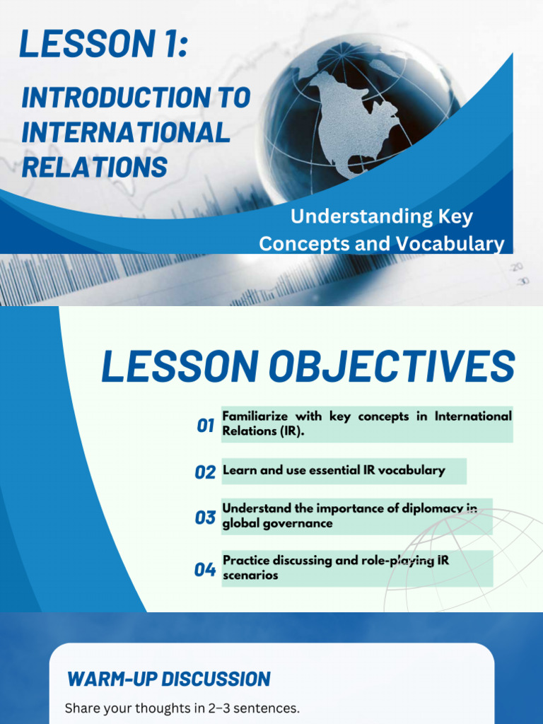 Lesson 1 International Relations | PDF