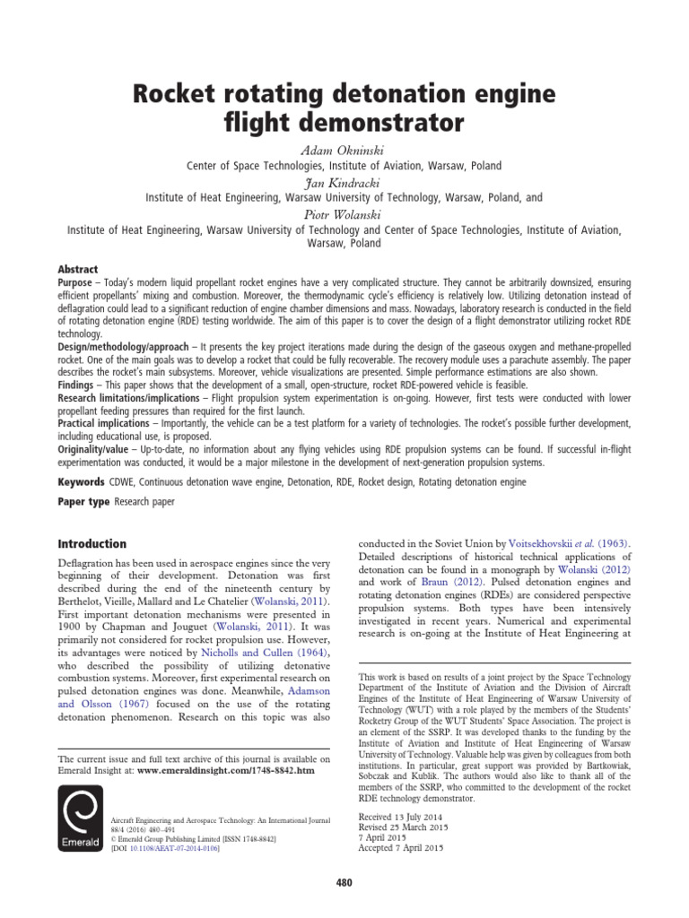 Rotating Detonation Engine Flight Demonstrator | PDF | Rocket ...