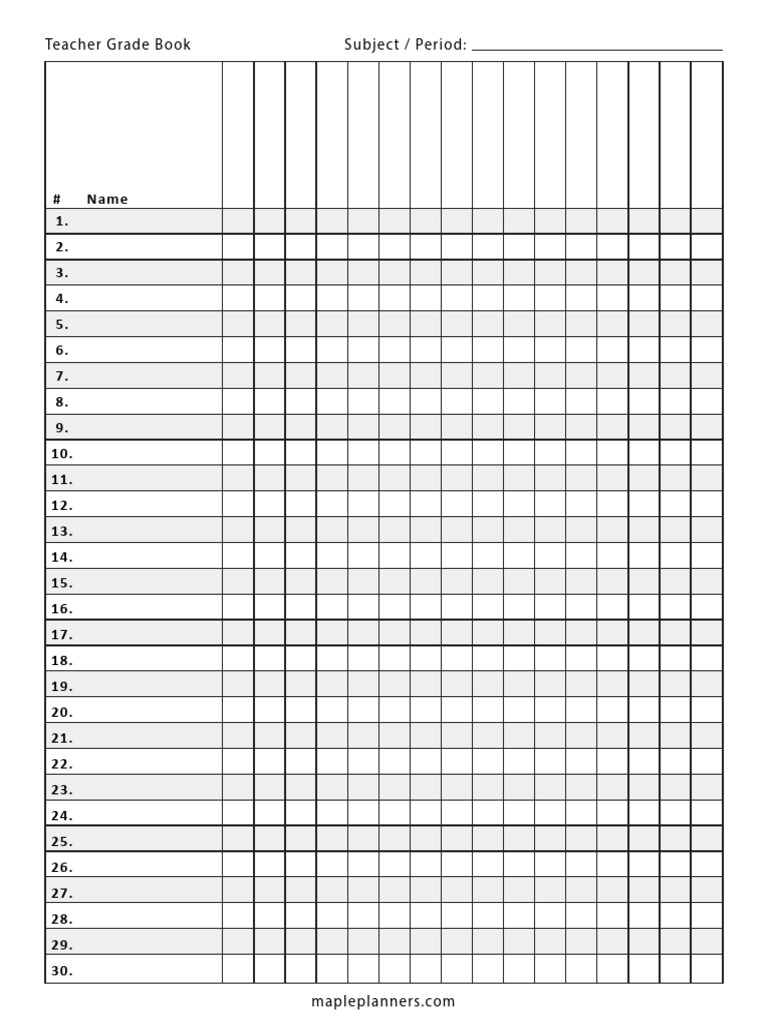 Teacher Grade Book PDF
