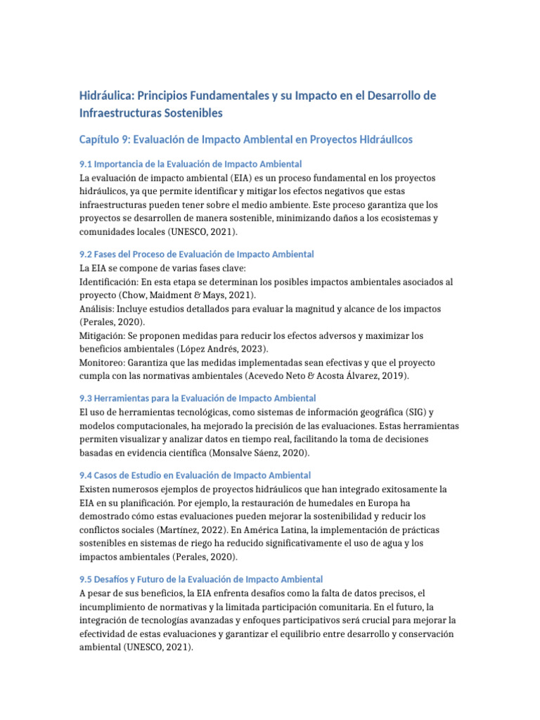 Evaluación de Impacto Ambiental en Hidráulica | PDF | Evaluación de ...