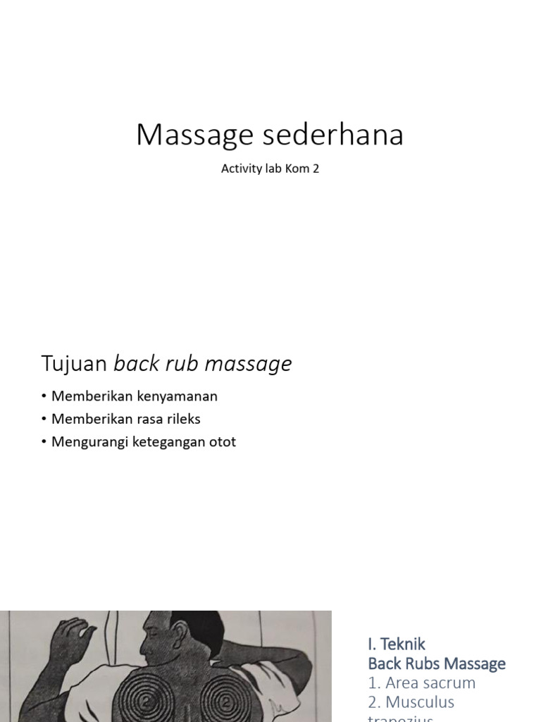Teknik Back Rub Massage Sederhana | PDF