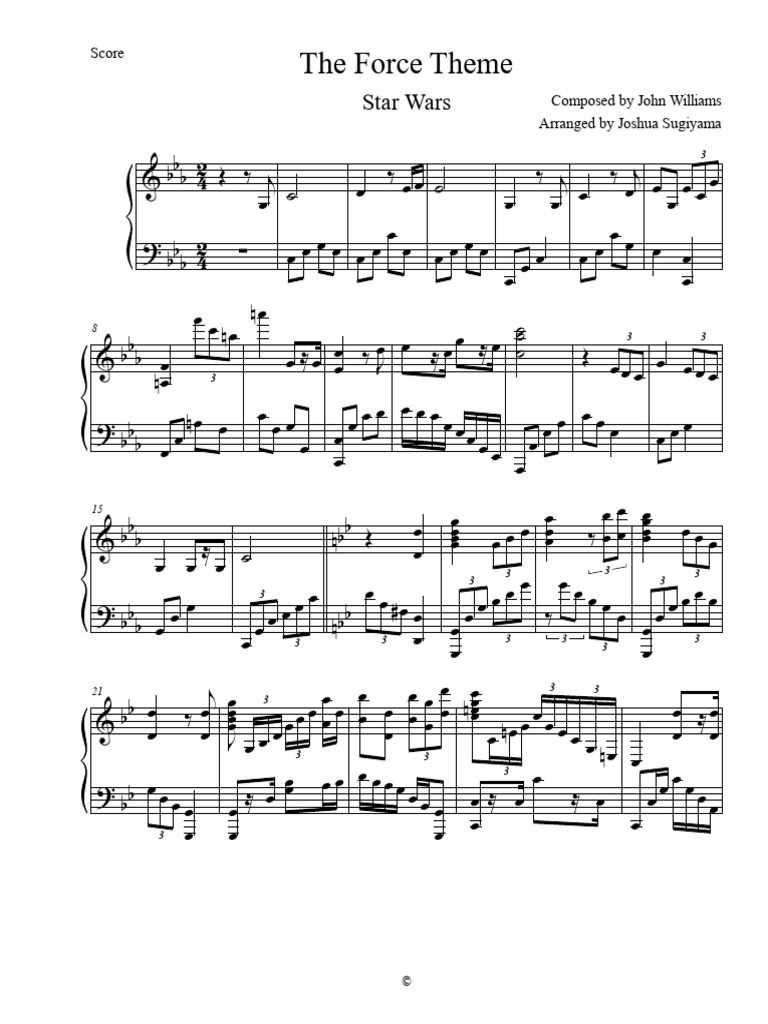 Partition facile : The Force Theme | PDF