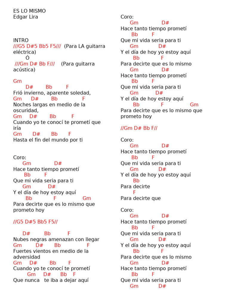 Acordes y letras de Edgar Lira | PDF