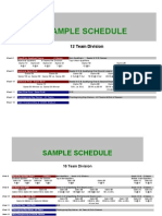 Sample Schedule: 12 Team Division