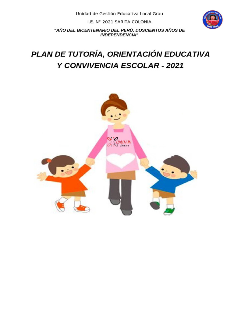 Plan Tutoría y Convivencia Escolar 2021 | PDF | Maestros | Salón de clases