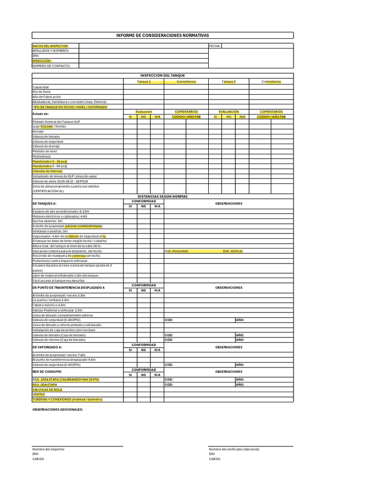 Checklist de Inspección Tanque Gas LP | PDF | Tanques