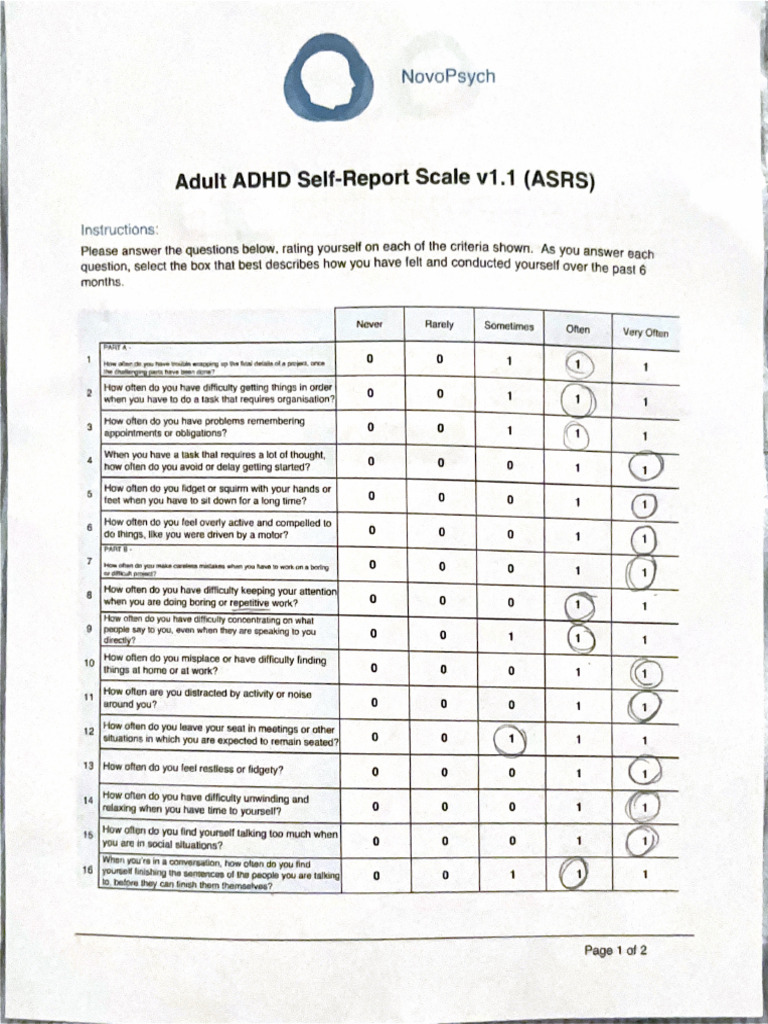 ADHD Self-Report | PDF