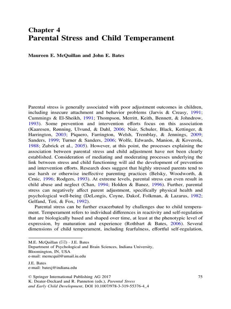 Parental Stress and Child Temperament Insights | PDF | Temperament ...