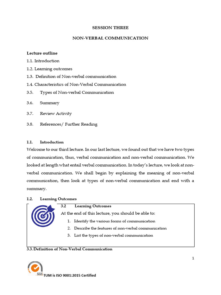 Understanding Non-Verbal Communication | PDF | Nonverbal Communication ...