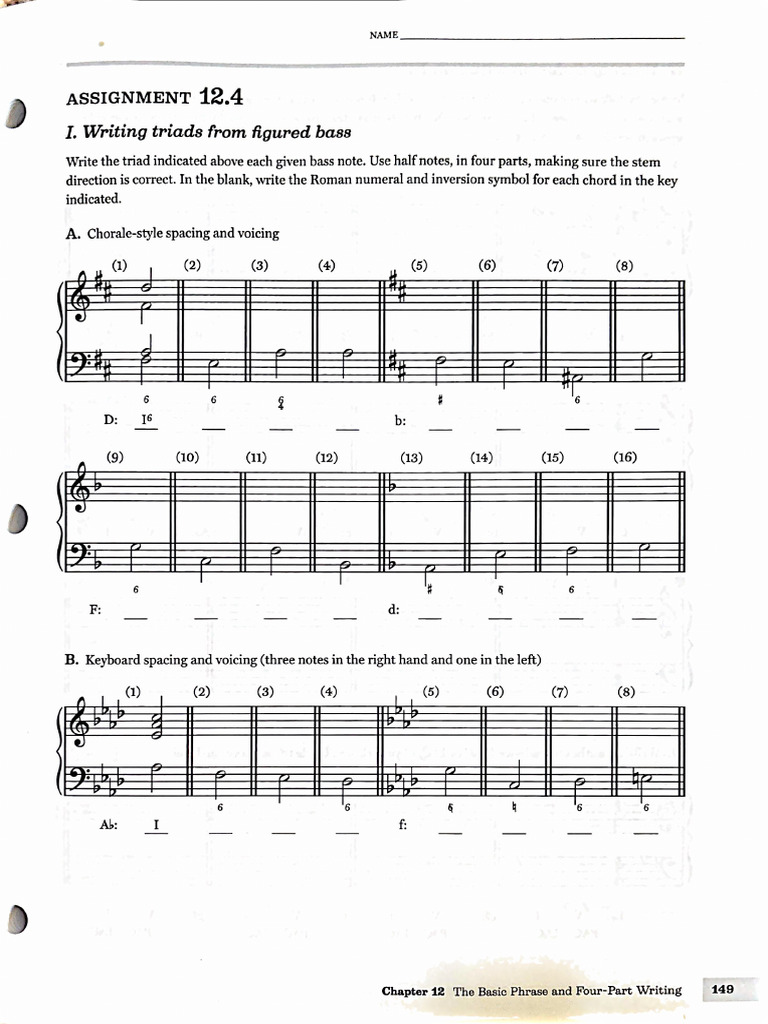 Figured Bass and Cadence Exercises | PDF | Chord (Music) | Musical ...