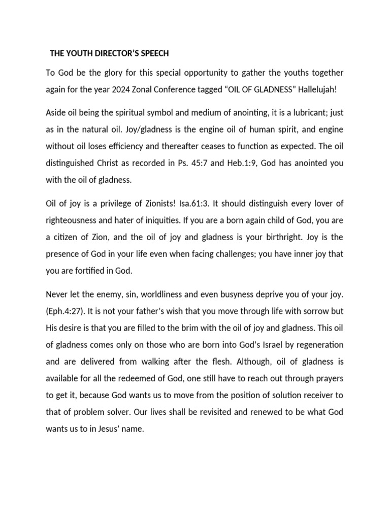 NEW YOUTH ZONAL CONFERENCE 2024-WPS Office | PDF | Jesus | Gospel Of John