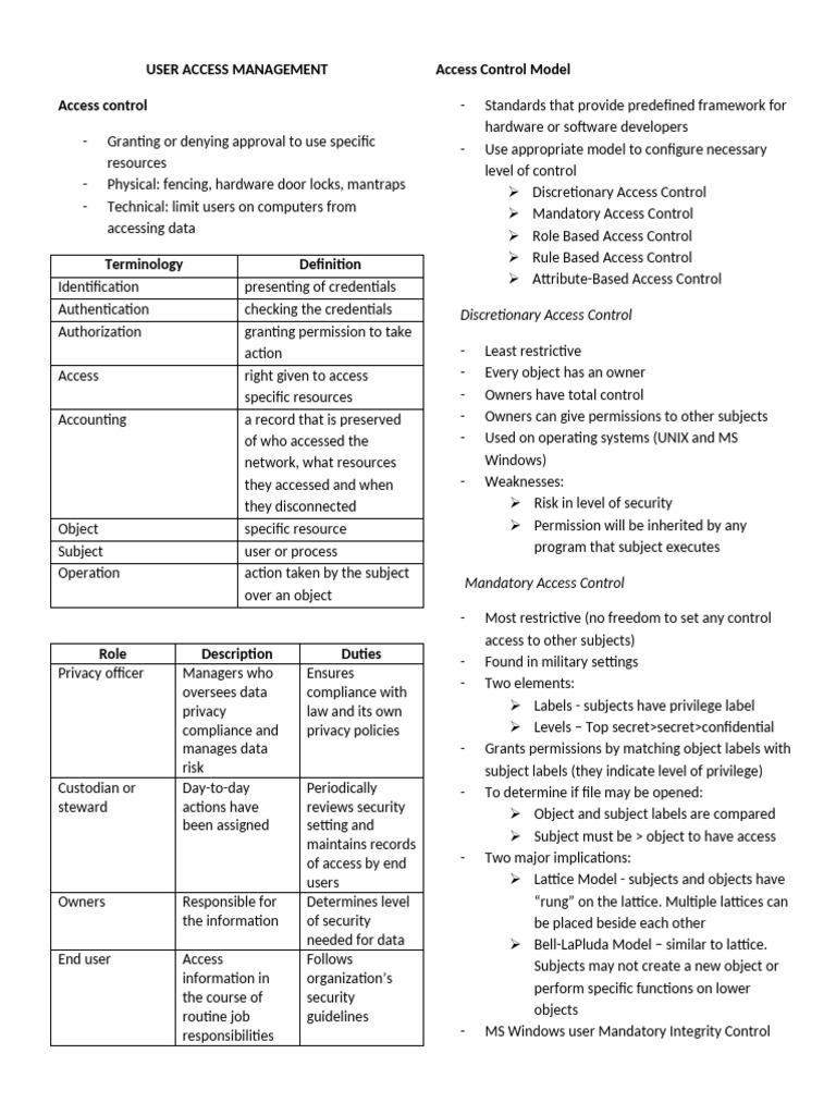 User access management pdf radius access control