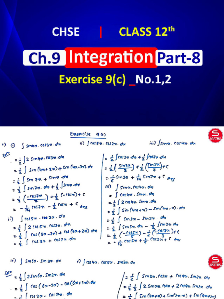 9 Integration 8 Mathmatics | PDF
