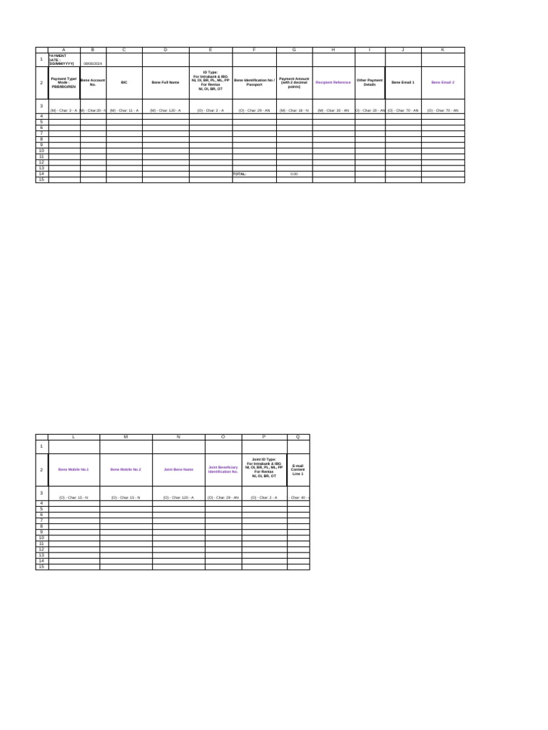 A B C D E F G H I J K 1: Recipient Reference Bene Email 2 | PDF
