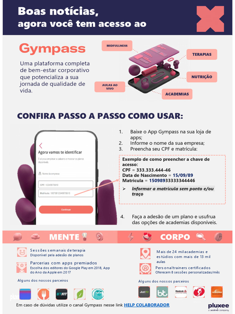 Como Usar o Gympass Passo a Passo | PDF | Aplicativo para celular ...