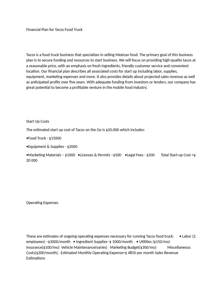 Financial Plan | PDF