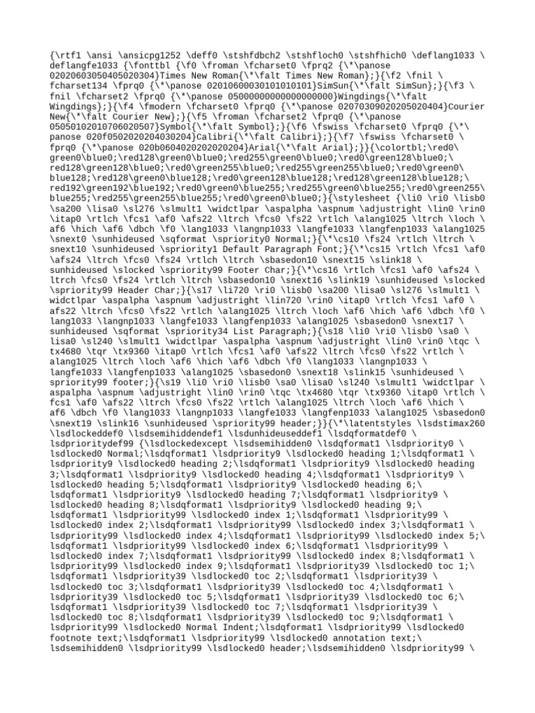 RTF Document Structure Guide | PDF | Publishing | Printing