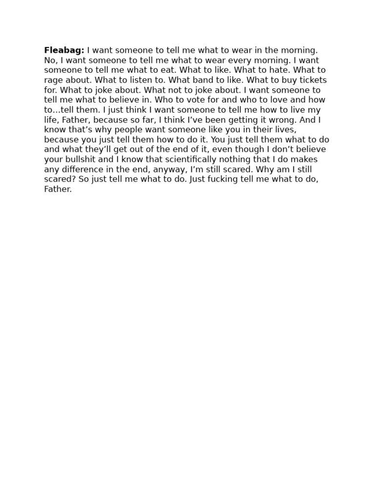 Fleabag S Confession I Need Guidance Pdf