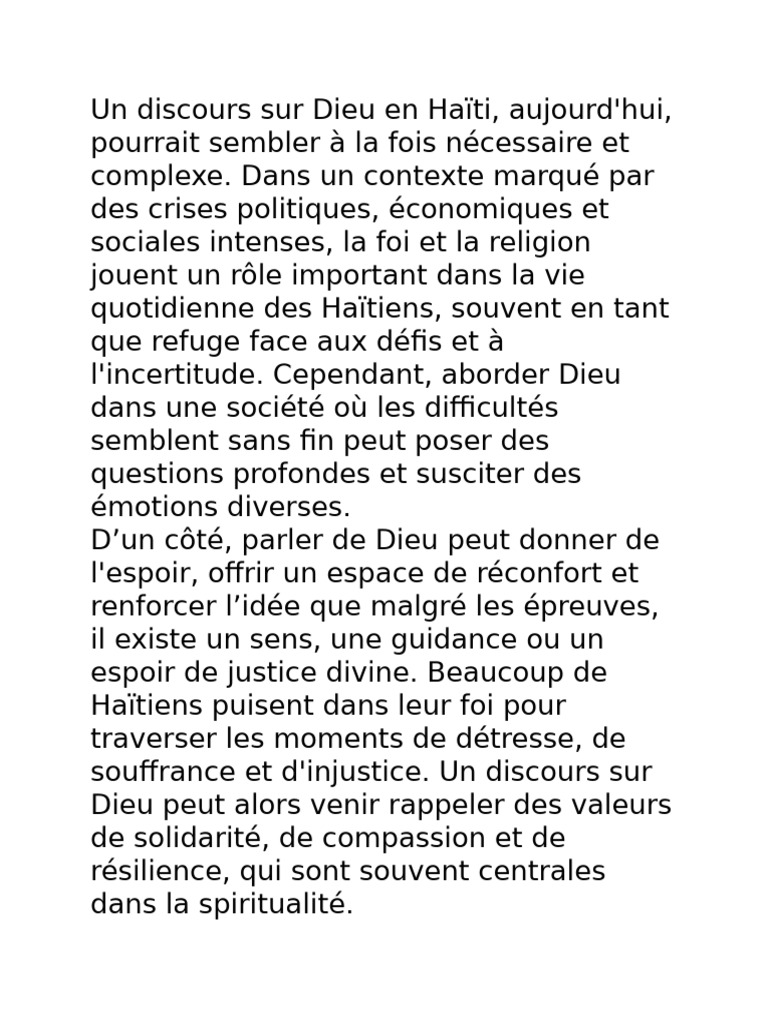 Dieu et la foi en Haïti aujourd'hui | PDF