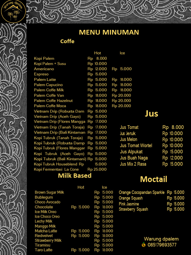 DAFTAR MENU Minuman Baru Cetak Lam | PDF
