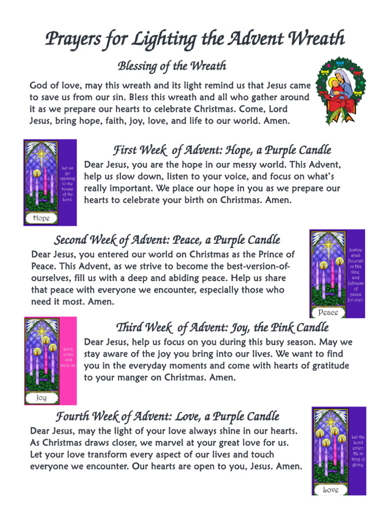 Advent Wreath Blessings and Prayers | PDF
