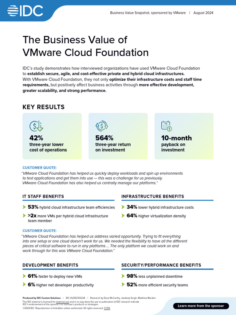 VMware Cloud Foundation Business Value | PDF | Cloud Computing ...