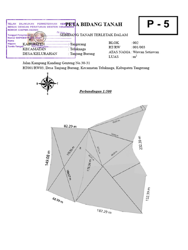 P-5 Peta Bidang Tanah Wawan | PDF
