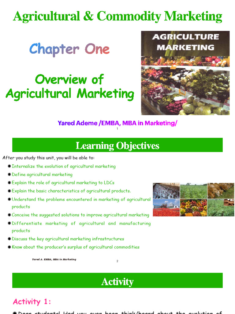 Overview of Agricultural Marketing | PDF | Agriculture | Vegetables